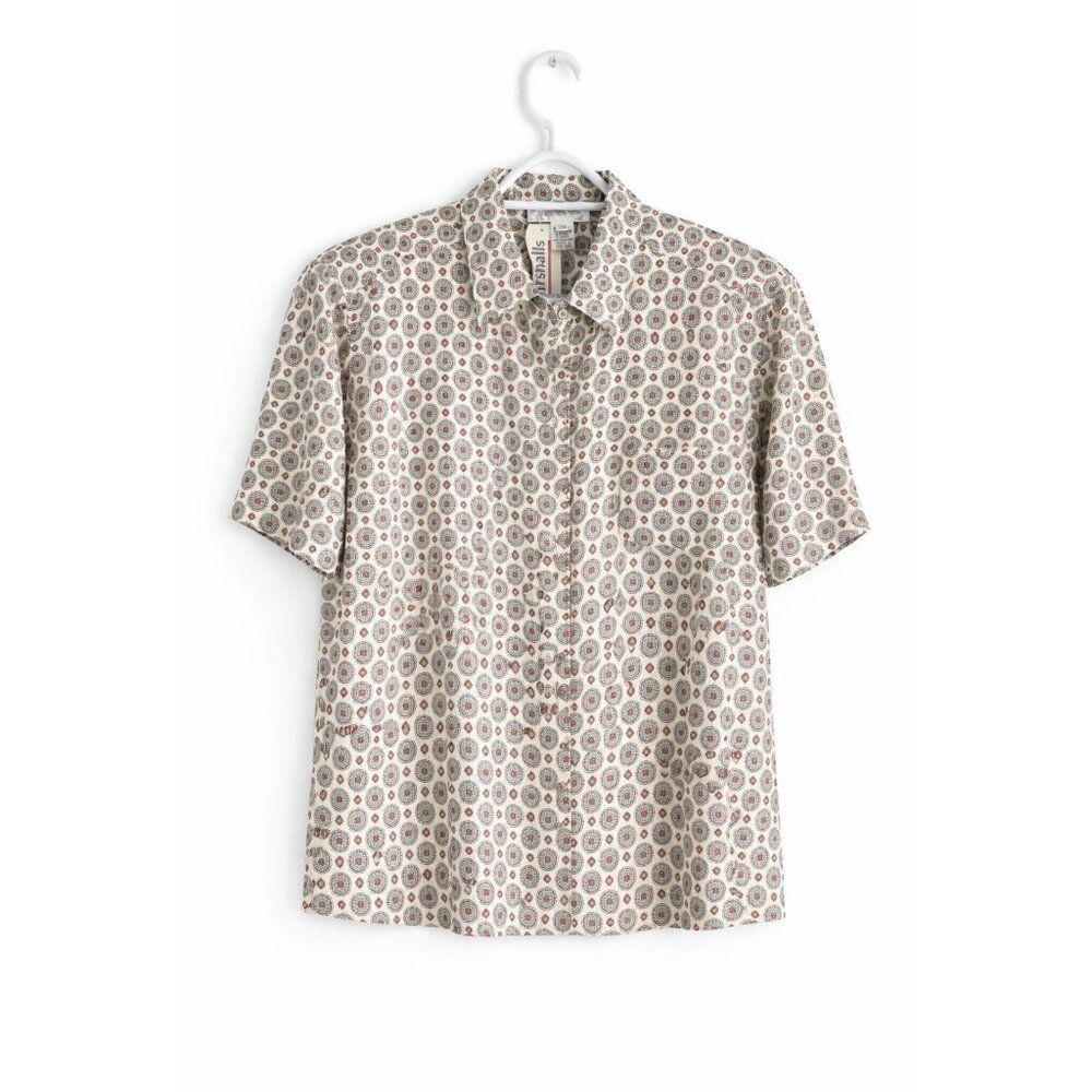 Jones New York Womens 16W Rayon‎ Geometric Print Button Front Blouse Plus